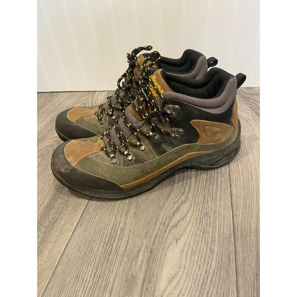 Dunham Cloud Hiking Boots Men's 8 Brown Leather Waterproof Trail Cap Toe